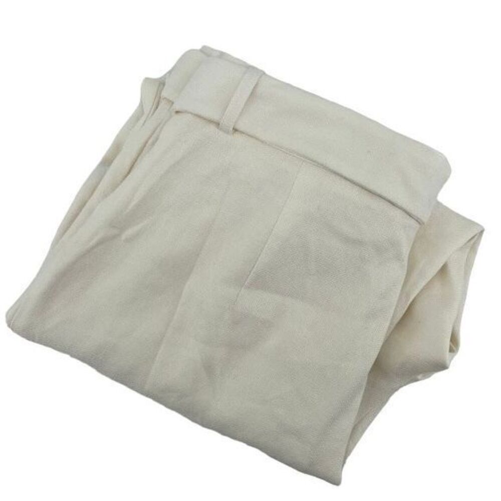 Express Women's Cream Linen Blend Super High Rise Ankle Pants with‎ Belt Size 14